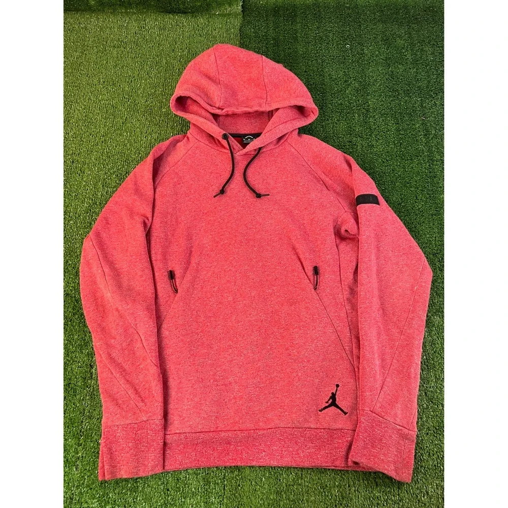 Jordan Mens Red Heather Jumpman Pullover Hoodie Sweatshirt 802179-687 Size M
